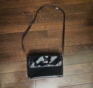 Black Patent Leather Crossbody Bag